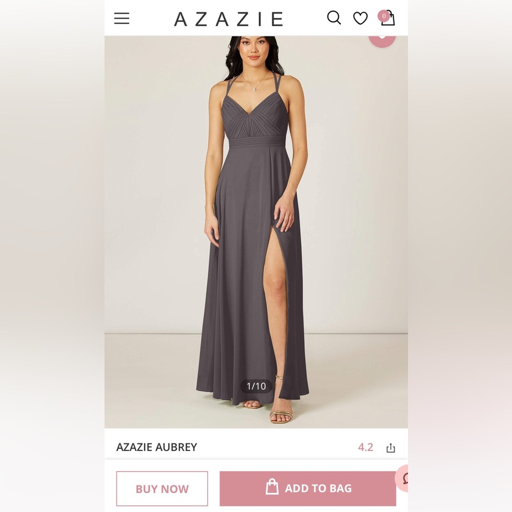 AZAZIE Steel Gray Chiffon Dress